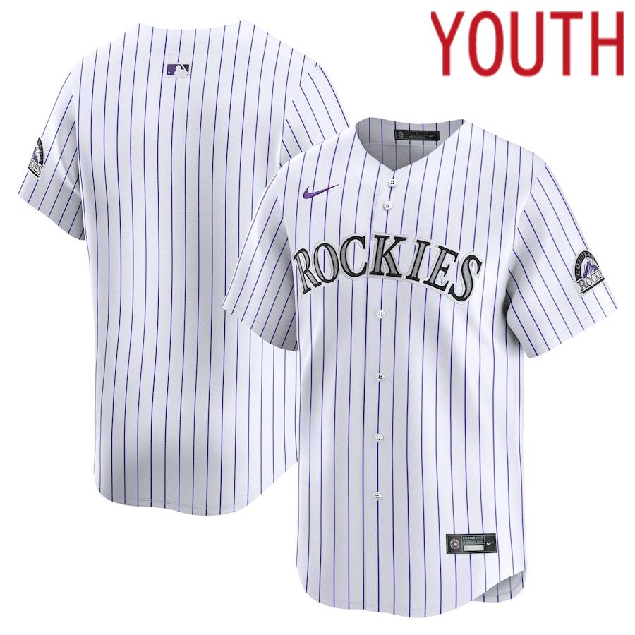 Youth Colorado Rockies Nike White Home Limited MLB Jersey->youth mlb jersey->Youth Jersey